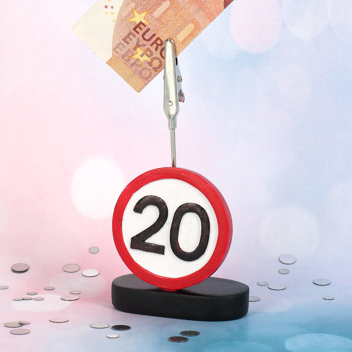 Clip mit Verkehrsschild zum 20. Geburtstag