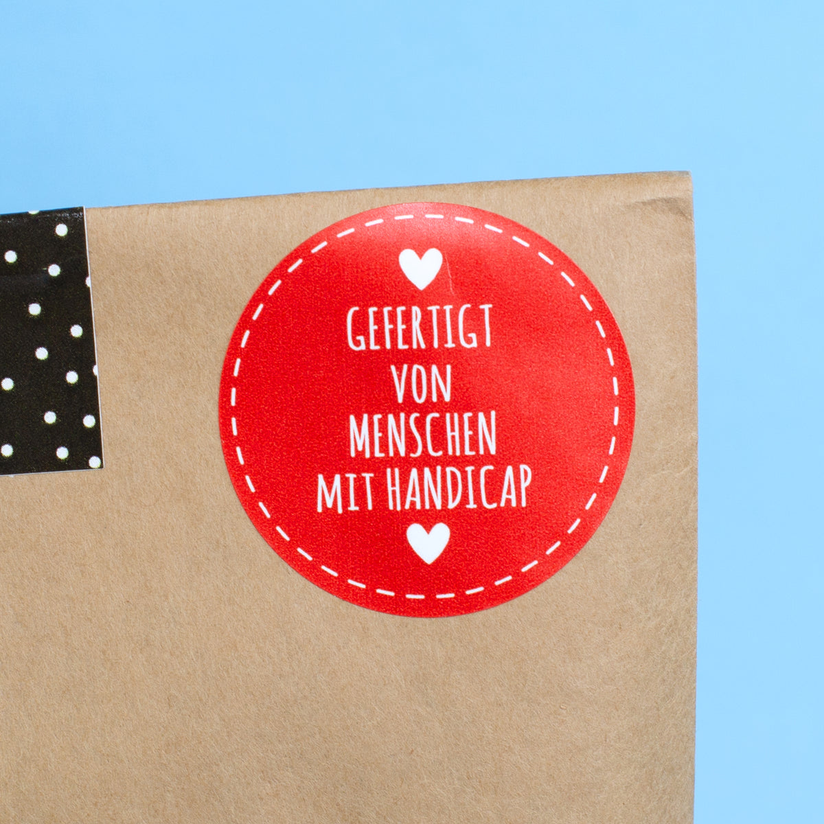Detailansicht Aufkleber an Wundertüte für Hundefreunde